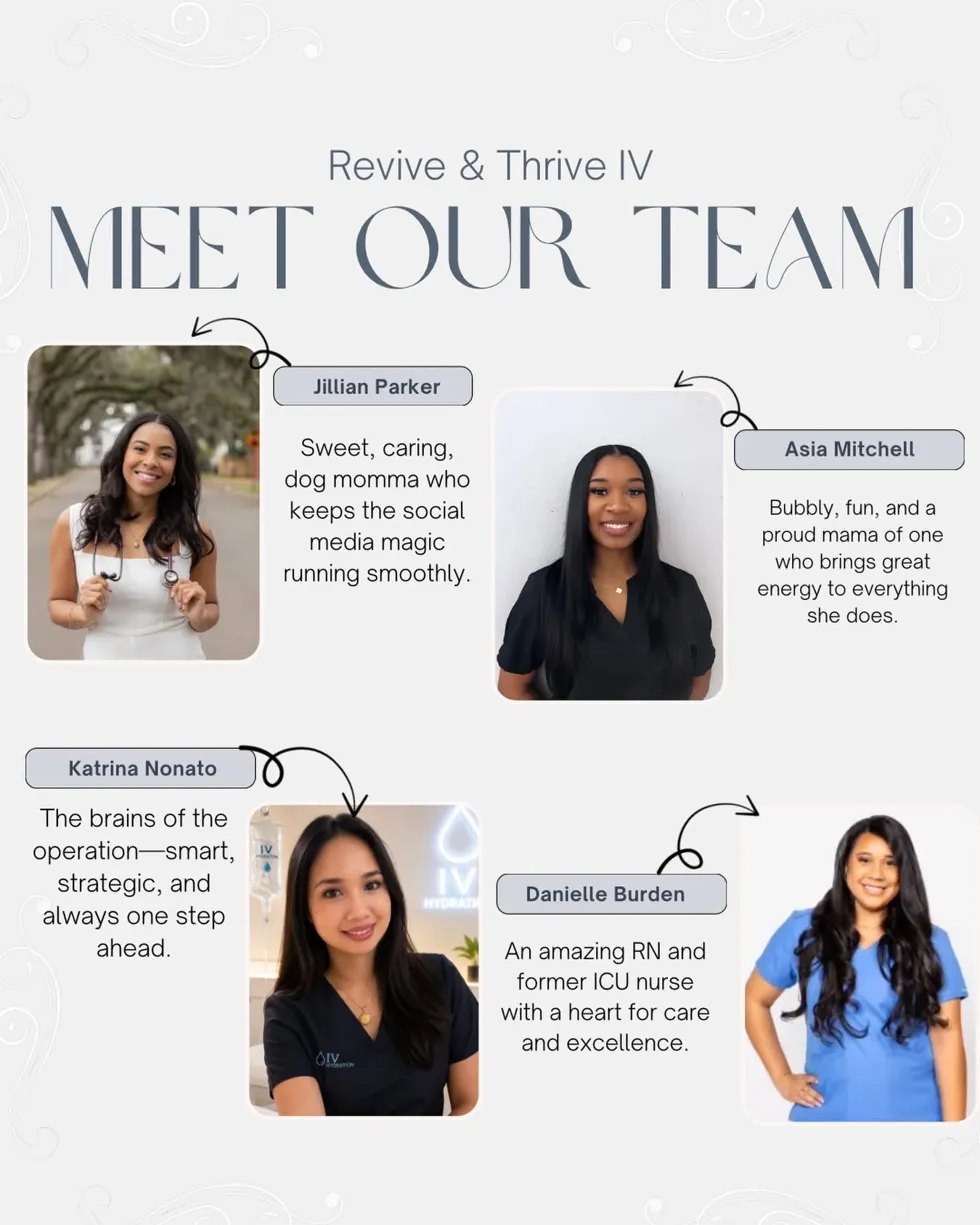 Revive & Thrive IV team: Jillian Parker, Asia Mitchell, Katrina Nonato, and Danielle Burden